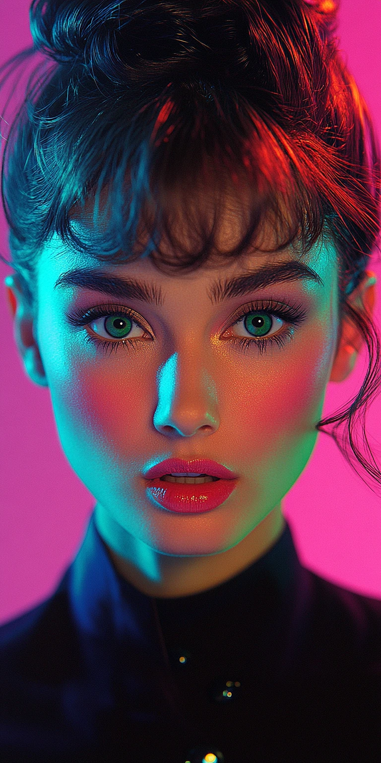 Vibrant Audrey Hepburn Pop Art Portrait in Andy Warhol Style Image Prompt - Chinageju