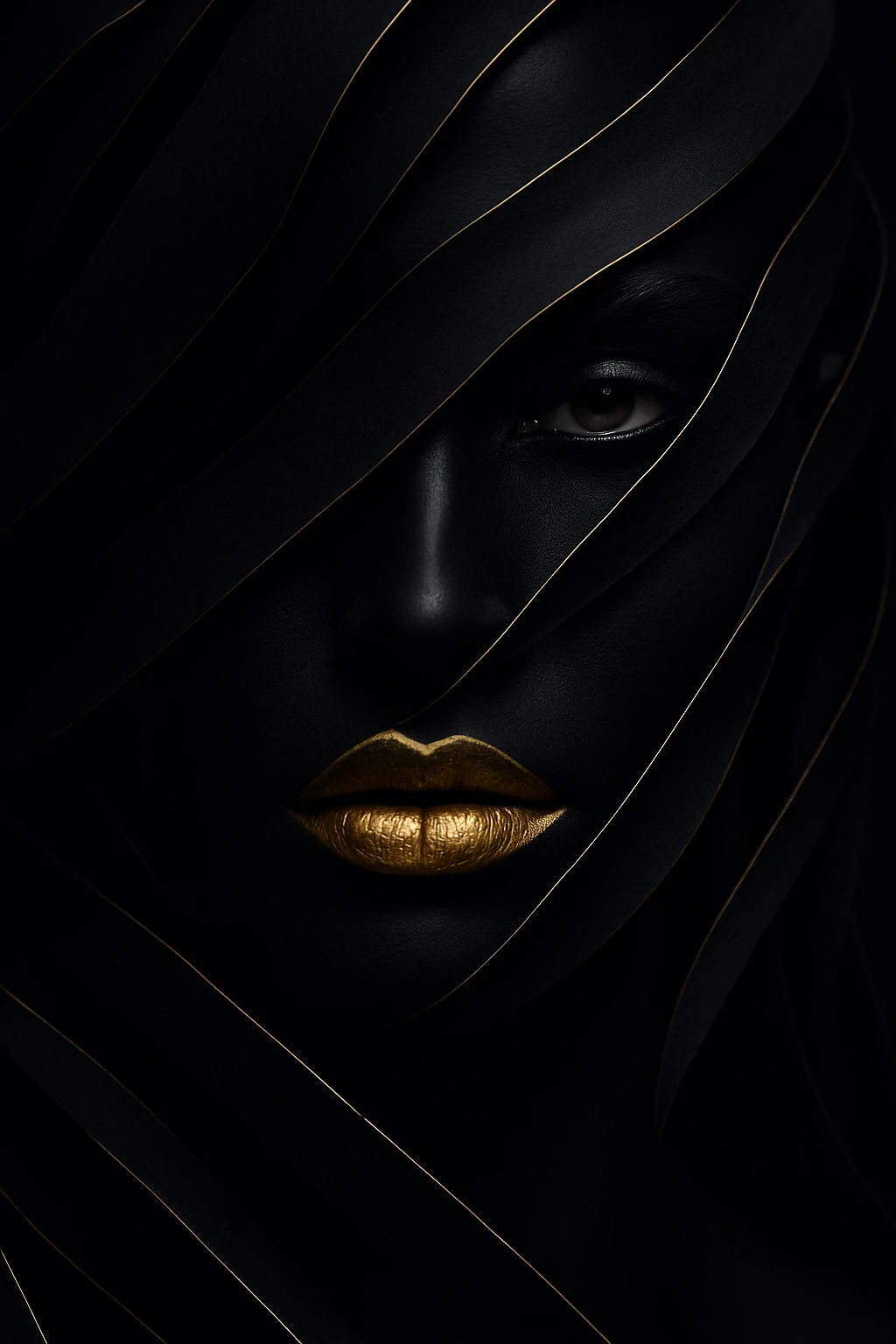 Mysterious Avant-garde Portrait: Matte Black Skin - Chinageju