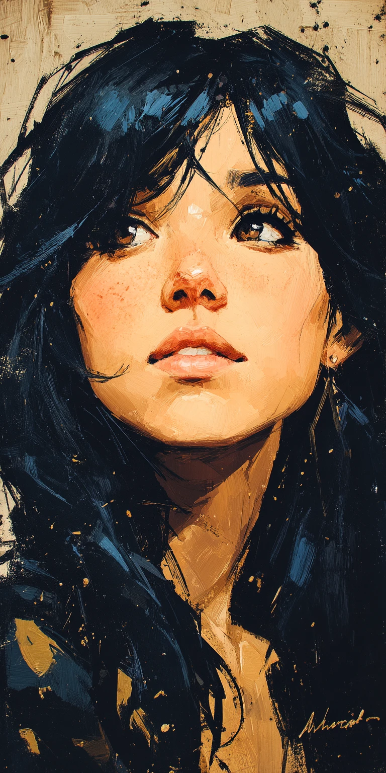 Charlie Bowater & Michael Garmash Style Gold Painting Woman Portrait Image Prompt - Chinageju