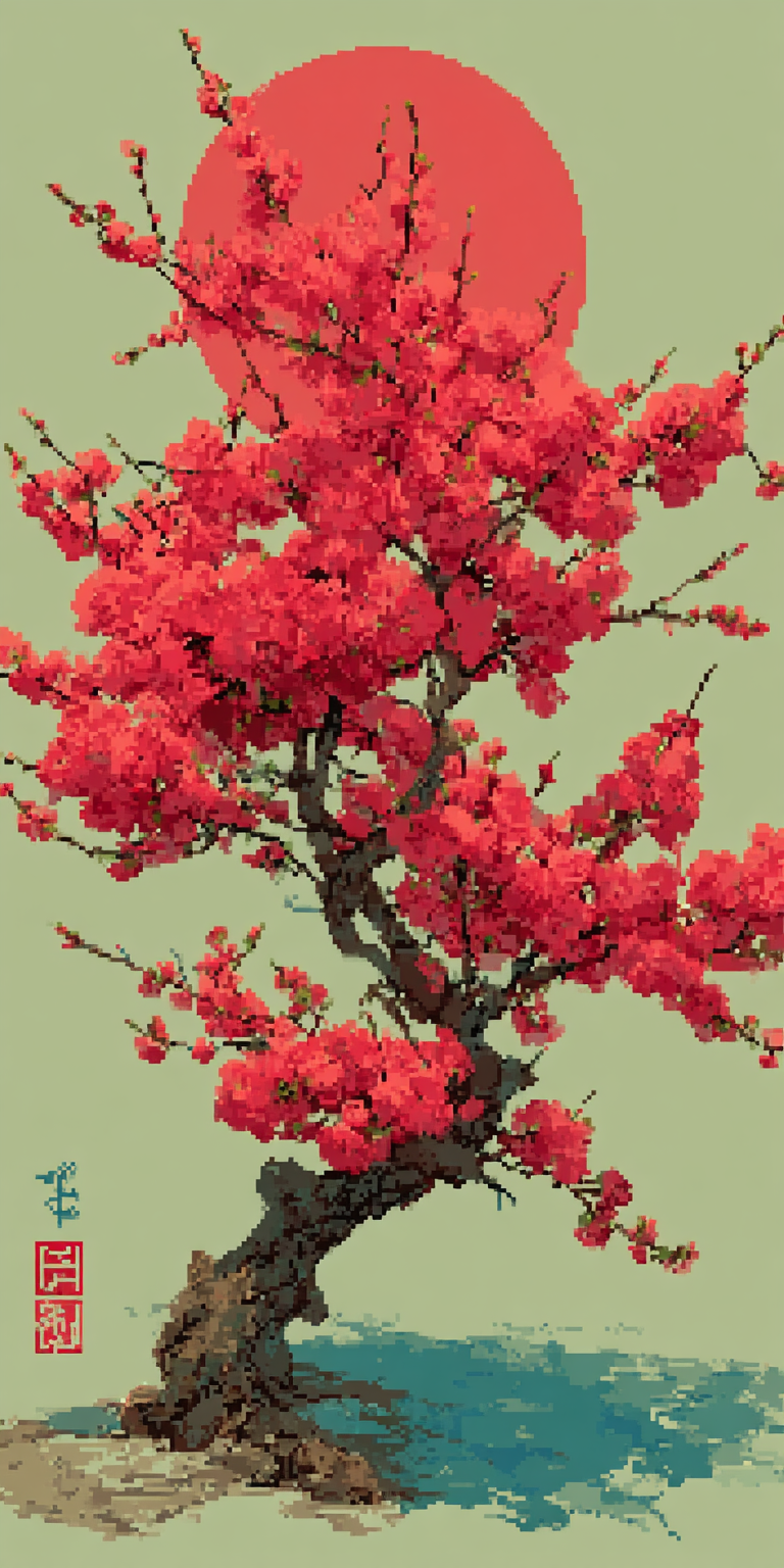 Ukiyo-e Cherry Blossoms & Moon: Delicate Brushwork Image Prompt - Chinageju