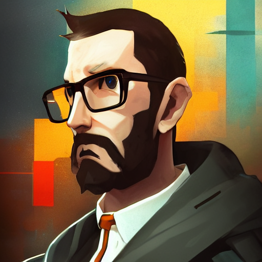 Stunning Makoto Shinkai Style Gordon Freeman HL2 Cinematic Portrait Image Prompt - Chinageju